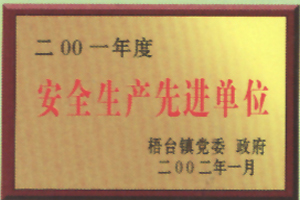 Exemplary organization for safe production in 2001