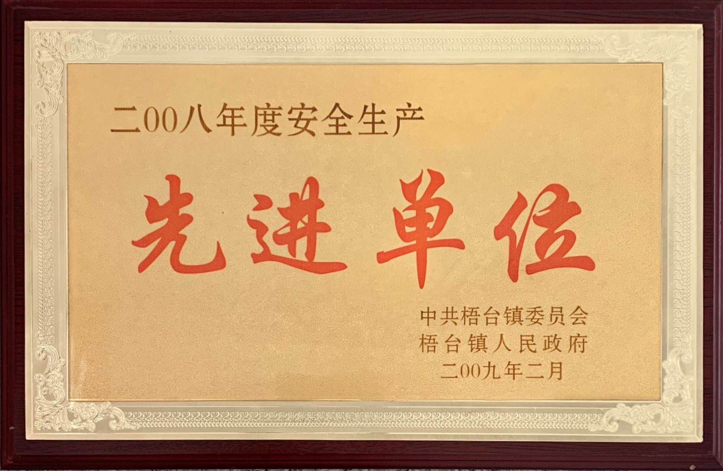 Exemplary organization for safe production in 2008